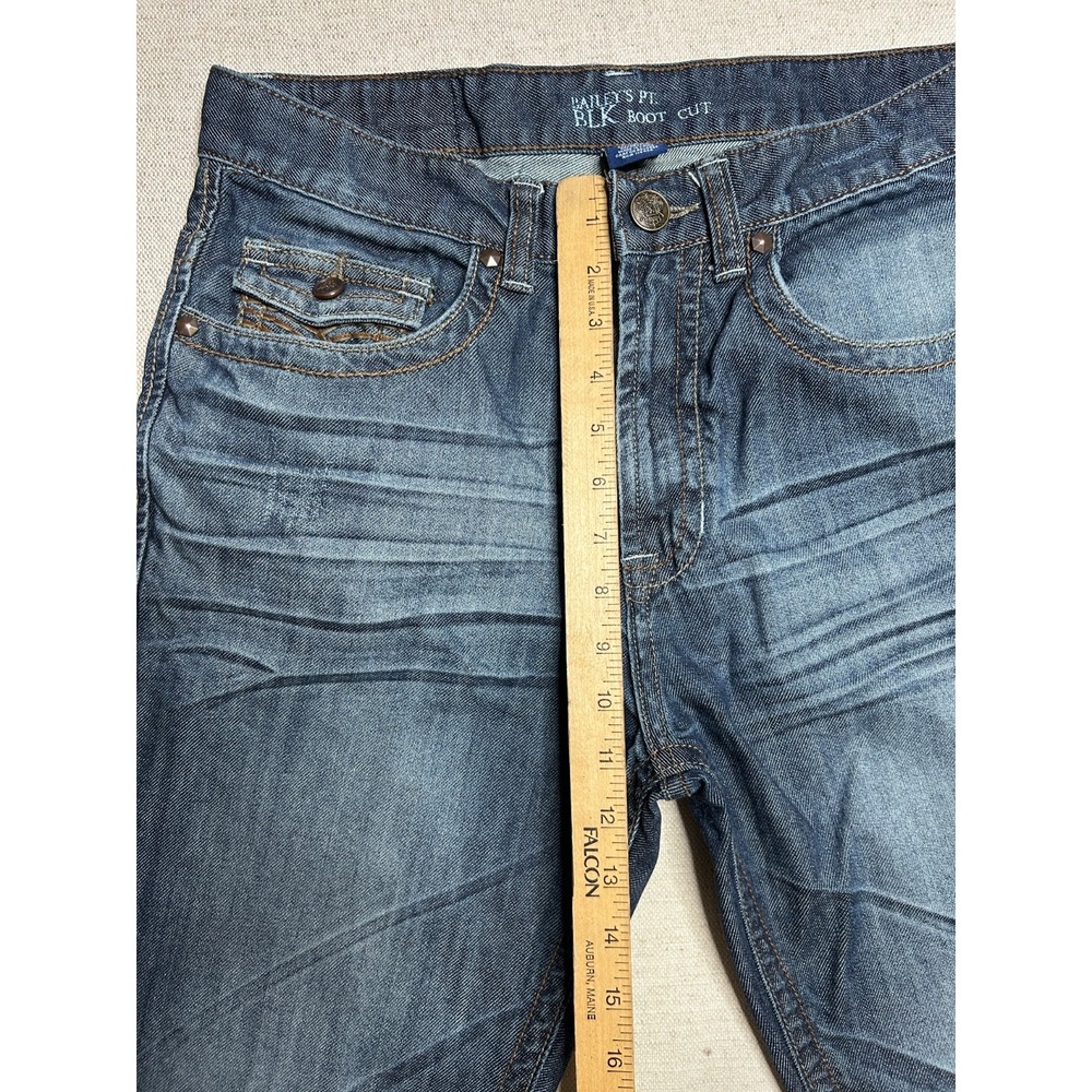Bailey's Point BLK Boot Cut Jeans Men's 30x32 Blue Denim Embroidered Y2K - Picture 6 of 13